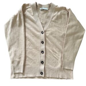 Carmel colored Zara Cardigan Boyfriend sweater Size S